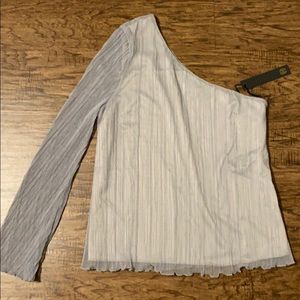 House of Harlow REVOLVE gray sheer one shoulder